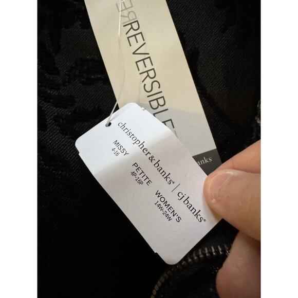 CJ Banks Christopher Banks Purple Zip Blazer Jacket 1X Tapestry Reversible NWT - Picture 8 of 14